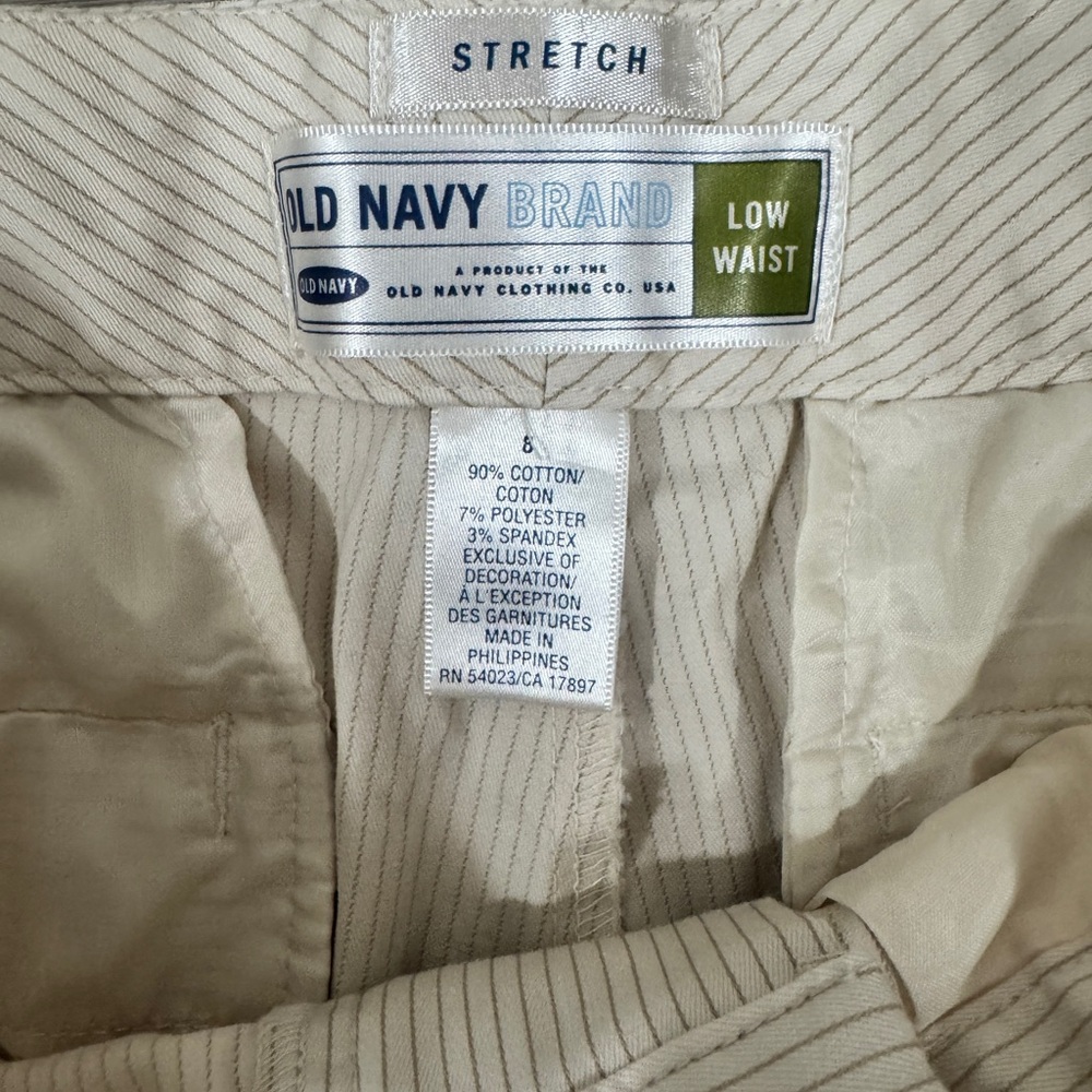 Vintage Y2K Old Navy Low Rise Cream Trousers Woman’s Size 8 - Picture 5 of 6